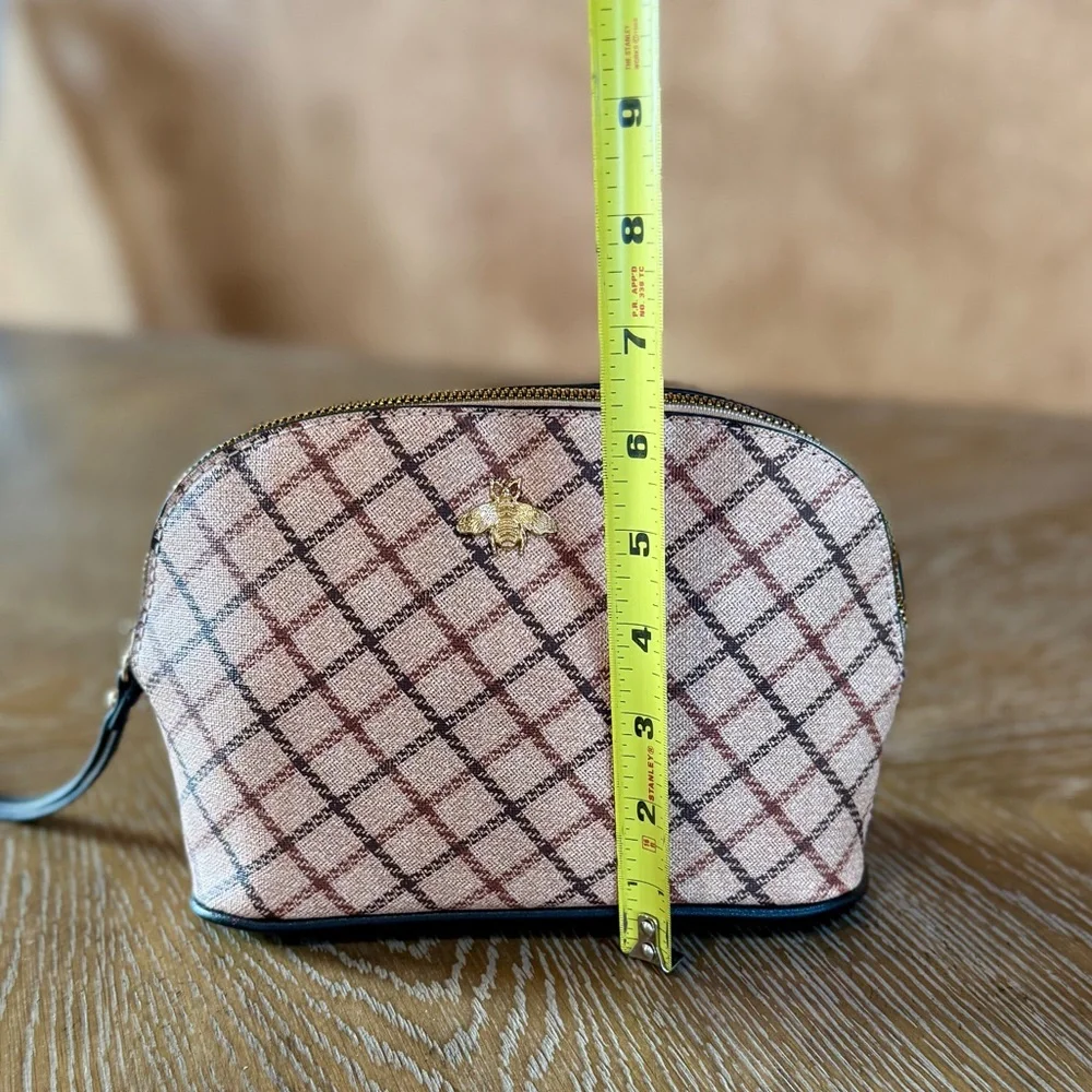 Deluxity Los Angelos Vegan Cosmetic Pouch Bag Clutch Bumble Bee Zip